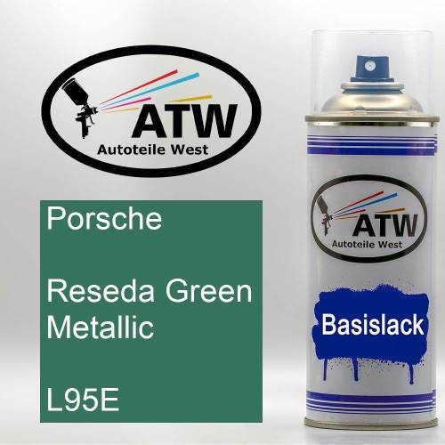 Porsche, Reseda Green Metallic, L95E: 400ml Sprühdose, von ATW Autoteile West.